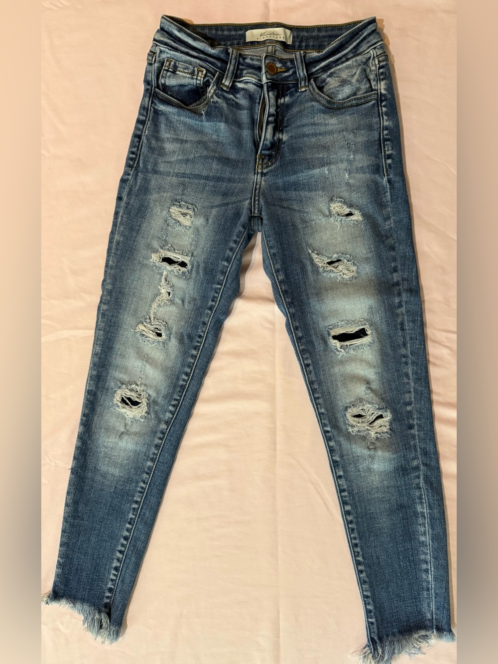 KanCan Medium Wash Distressed Skinny Jeans